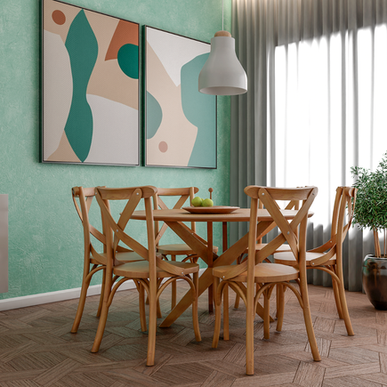 02 conjunto de mesa com 6 cadeiras lisboa nozes