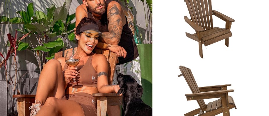 Cadeira Adirondack em Madeira de Eucalipto Castanho: Conforto ao Ar Livre Cadeira Adirondack em Madeira de Eucalipto Castanho: Conforto ao Ar Livre