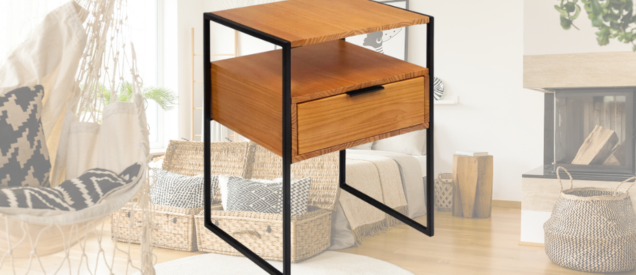 Mesa de Cabeceira Detroit Nozes: Design Moderno e Funcional Mesa de Cabeceira Detroit Nozes: Design Moderno e Funcional
