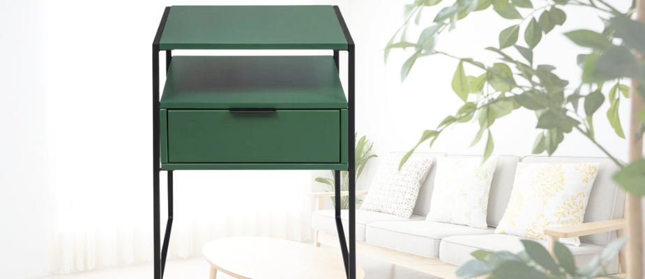 Mesa de Cabeceira Detroit Verde Musgo: Cor Vibrante para Decorações Ousadas