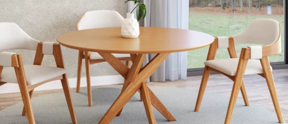 Conjunto Mesa Lisboa com Cadeiras Madrid: Elegância e Conforto em Linho Off-White