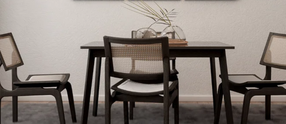 Conjunto de Mesa Dallas com Tampo de Vidro e Cadeiras Milão: Sofisticação Definida
