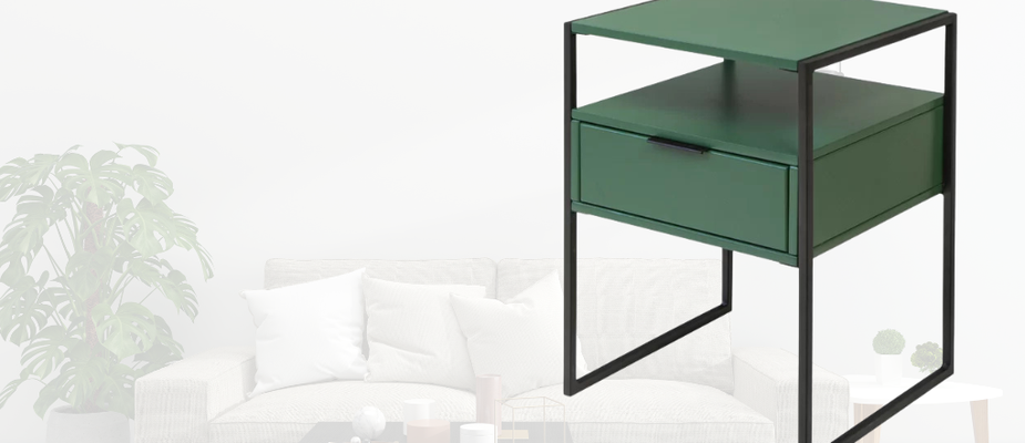 Mesa de Cabeceira Detroit em Verde Musgo: Detalhes que Fazem a Diferença