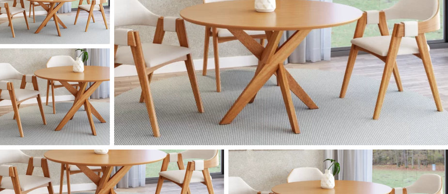 Conjunto Mesa Lisboa com 4 Cadeiras Madrid Off-White: Sofisticação e Conforto