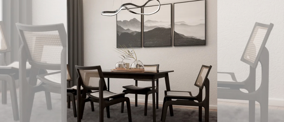 Luxo e Transparência: Conjunto de Mesa Dallas com Tampo de Vidro e Cadeiras Milão