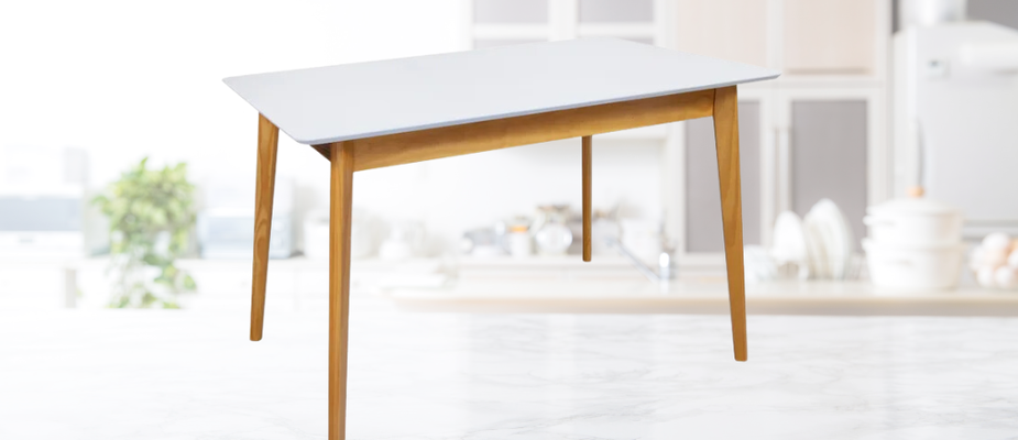 Mesa de Jantar Retangular Dallas - Harmonia em Branco e Nozes