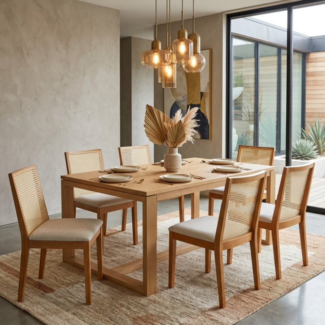 Cadeira Veneza Rattan Natural Nozes - Gamma Móveis