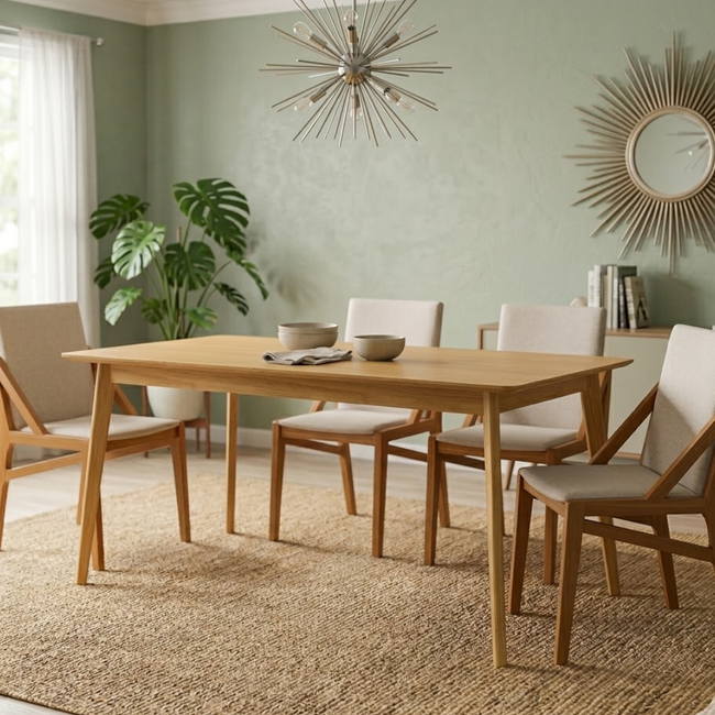 Mesa para Sala de Jantar Madeira Retangular Estilo Moderno Dallas