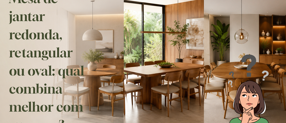 Mesa de jantar redonda, retangular ou oval: qual combina melhor com sua casa?